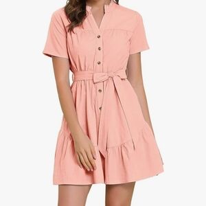 Pink Button Up Dress